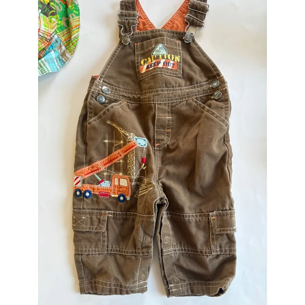 Baby Boy Bundle Carters Okie Dokie Rompers Overalls Sun Hat 3-6 Months 4pc Y2K
